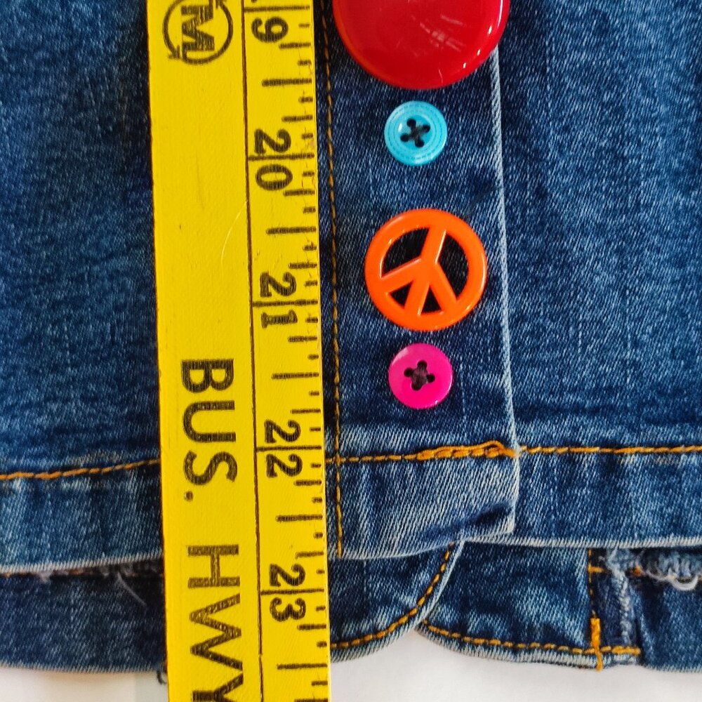 Industry Supply Co. jean jacket handmade decorated blue women's size L/31 - Picture 13 of 13